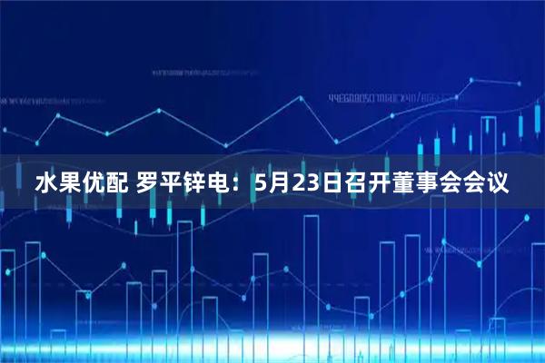 水果优配 罗平锌电：5月23日召开董事会会议