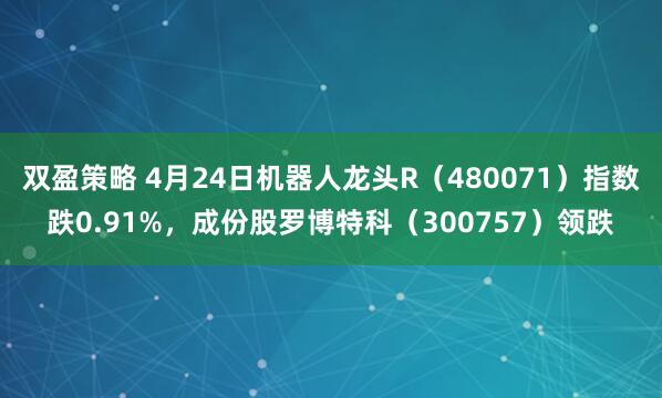 双盈策略 4月24日机器人龙头R（480071）指数跌0.91%，成份股罗博特科（300757）领跌
